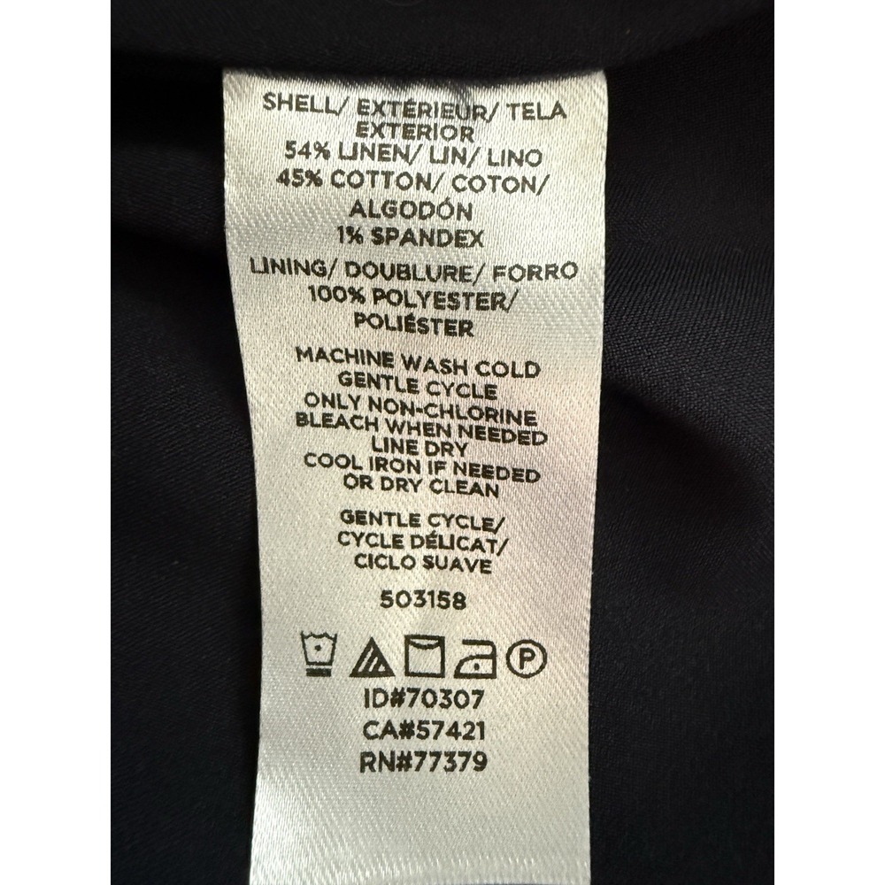 ANN TAYLOR Women's 8P Linen Blend Blue Chambray Belted Skirt Lined Petite NWOT - Picture 16 of 16